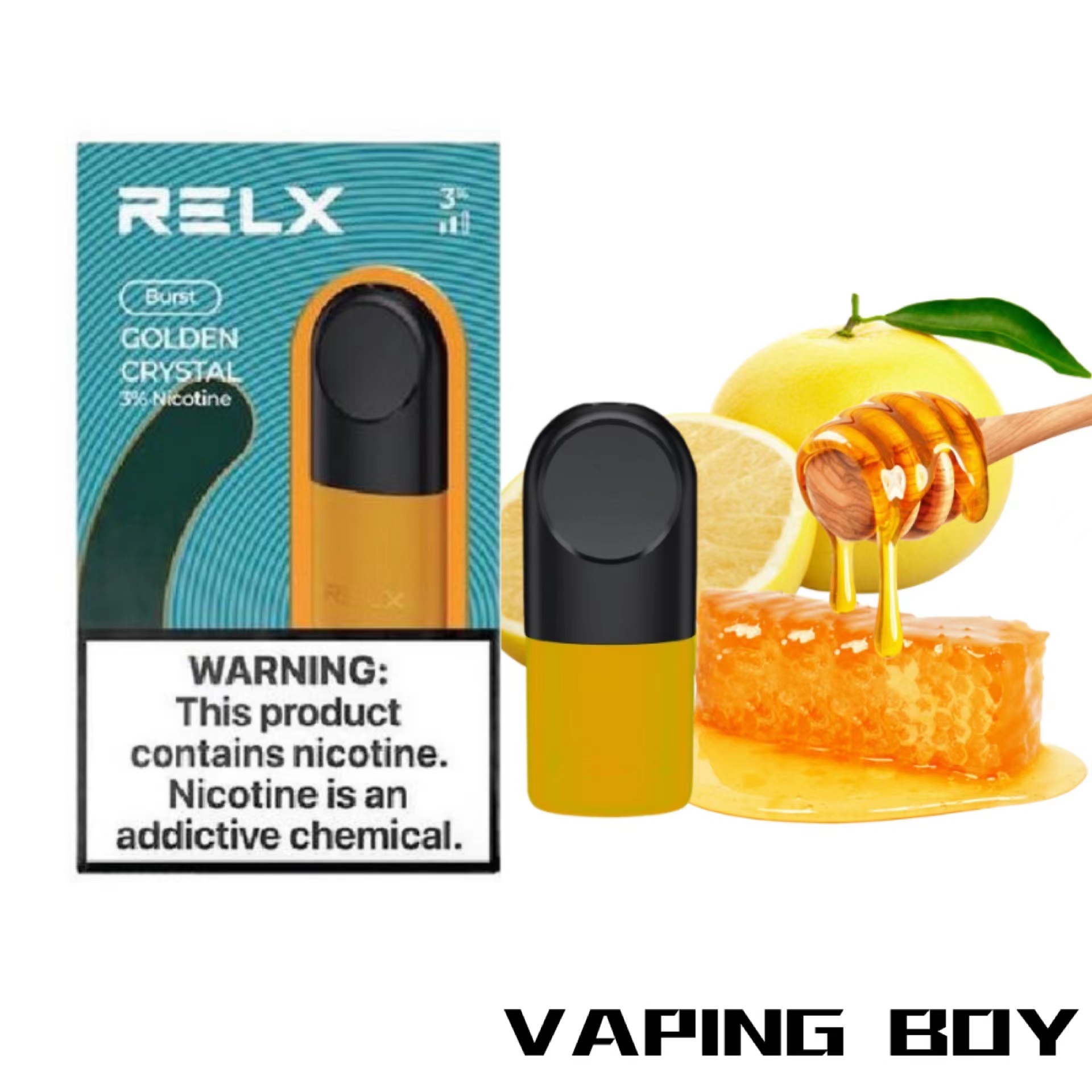 RELX Infinity POD- Golden Crystal (Honey Pomelo) - Image 2
