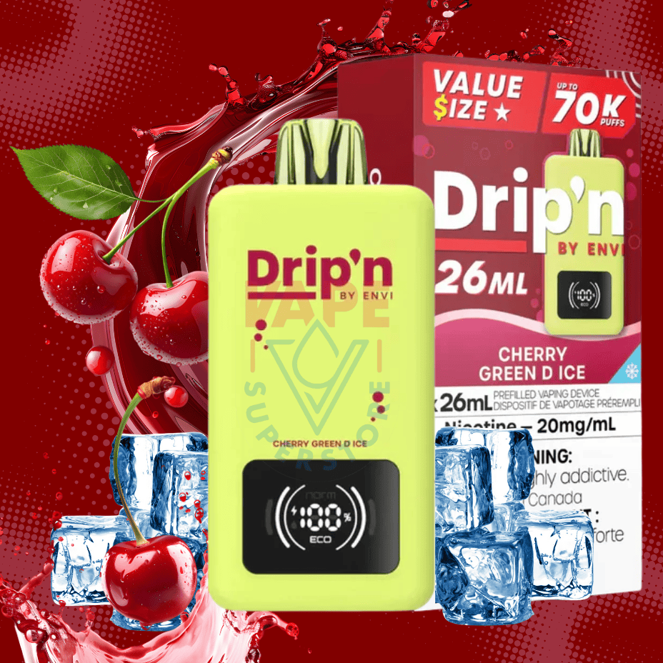 Drip'n by Envi 70K Disposable Vape - Cherry Green D Ice - Image 2