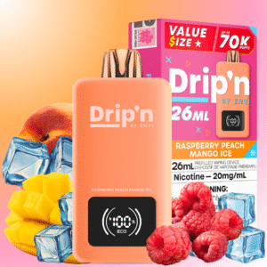 Drip'n by Envi 70K Disposable Vape - Raspberry Peach Mango Ice