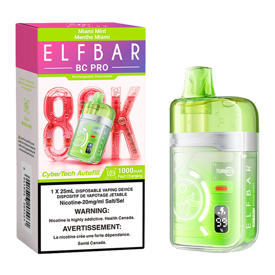 Elf Bar BC Pro 80K Disposable Vape Device - Miami Mint 25ml