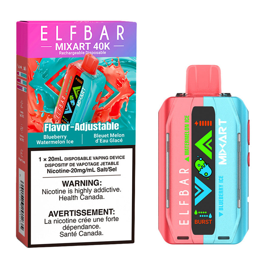 Elf Bar MixArt 40K Disposable Vape Device - Blueberry Watermelon Ice 20ml
