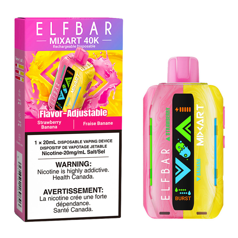 Elf Bar MixArt 40K Disposable Vape Device - Strawberry Banana 20ml
