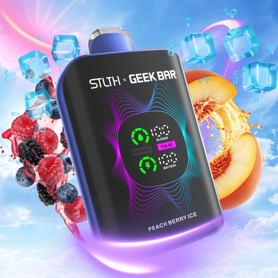 STLTH x Geek Bar 80K Disposable Vape - Peach Berry Ice - Image 2